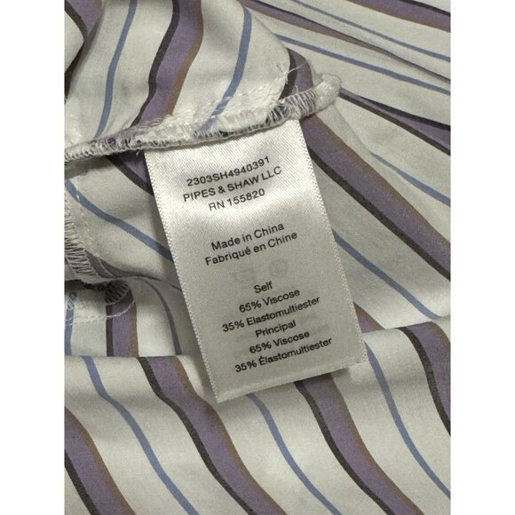 Veronica Beard Seema Stripe Twist Front Blouse in Off White Multi Size 2 Luxury - Picture 9 of 16